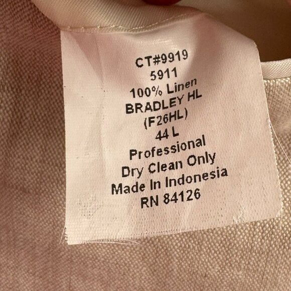 Palm Beach 1922 Mens 100% Linen Cream Blazer Size 44L Classic Two-Button Design - Picture 6 of 7